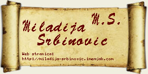 Miladija Srbinović vizit kartica